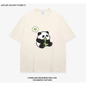 Áo thun Unisex HappyFamily - Áo tay lở in họa tiết gấu trúc panda đáng yêu chất cotton 100 cao cấp - 5 Màu