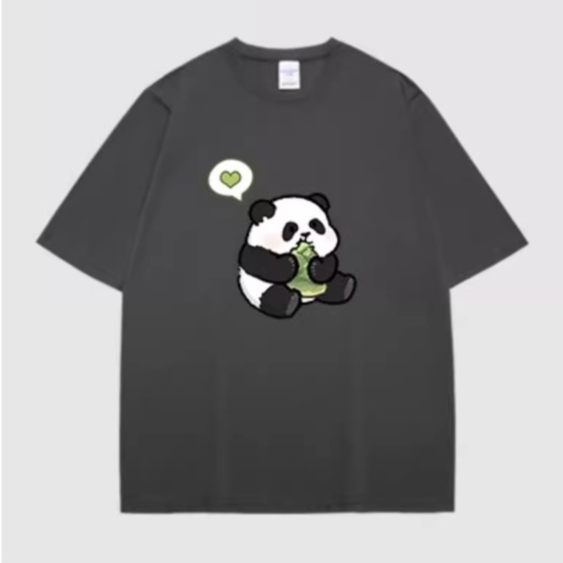 Áo thun Unisex HappyFamily - Áo tay lở in họa tiết gấu trúc panda đáng yêu chất cotton 100 cao cấp - 5 Màu