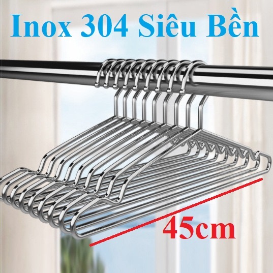 Móc treo quần áo Inox - Móc inox treo phơi đồ người lớn - Độ dày 3-4 mm ...