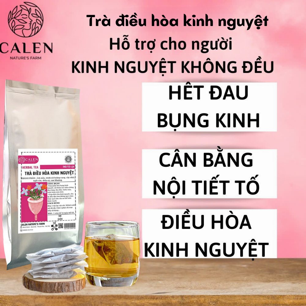 Trà điều hòa kinh nguyệt, trà giảm đau bụng kinh, giúp ổn định kinh nguyệt, cân bằng nội tiết tố nữ Calen Nature's Farm