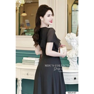 Đầm nữ chất tơ ánh kim áo cổ tròn tay ngắn dáng váy dài sang trọng tôn dáng thích hợp đi tiệc