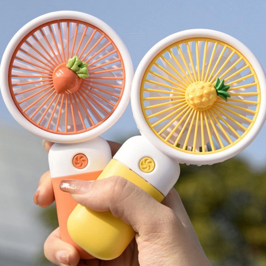 Quạt tích điện cầm tay, quạt mini cute dễ thương quạt sạc điện, Quạt để bàn có Đế đứng (không dây)
