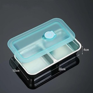 khay inox và nắp cho hộp cơm văn phòng cắm điện