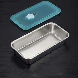 khay inox và nắp cho hộp cơm văn phòng cắm điện