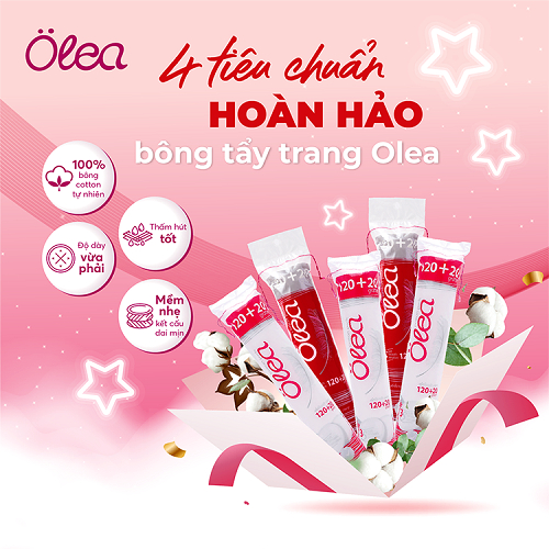 Ảnh Bông tẩy trang Olea cotton pad chính hãng nhập khẩu 140 miếng 3