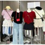 Áo cardigan len cộc tay cúc đồng hàng quảng châu 3518