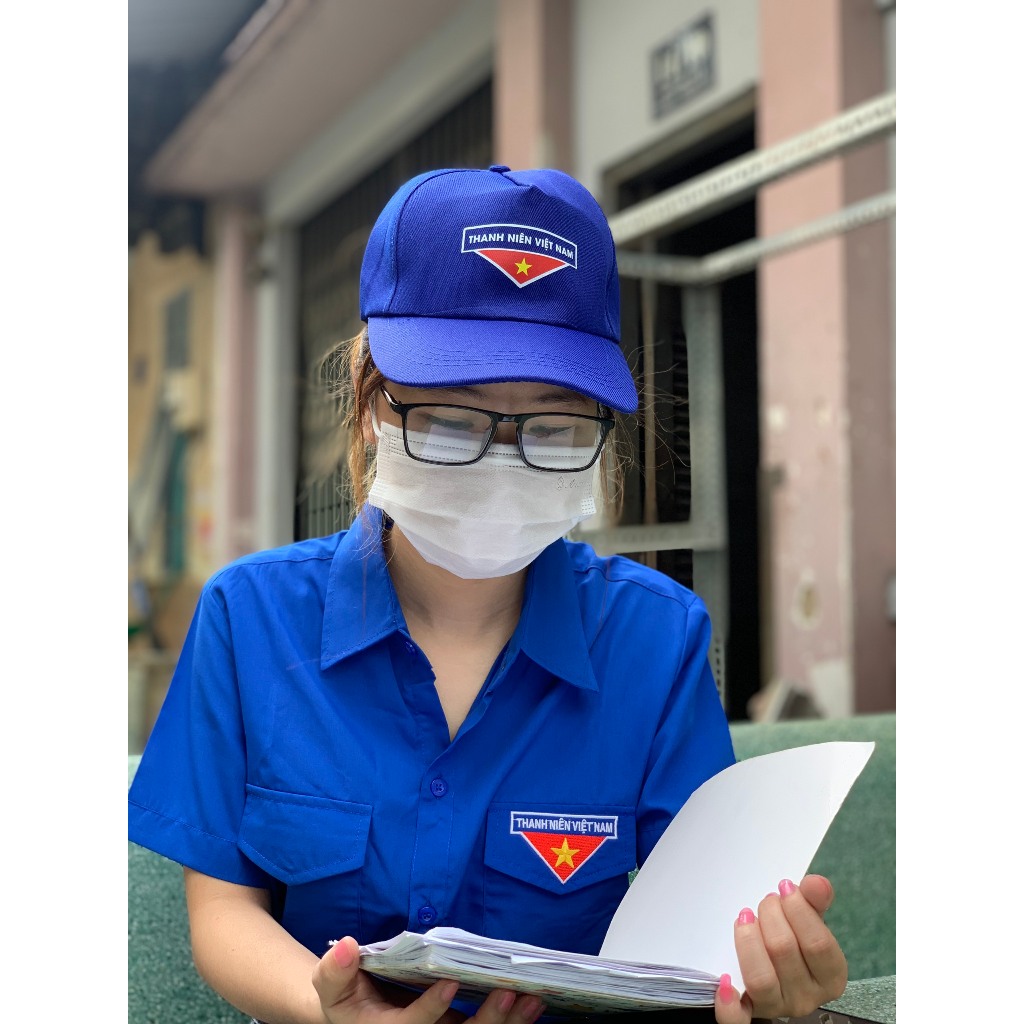 Nón Kết Đoàn, Mũ Lưỡi Trai Đoàn Thanh Niên VIỆT NAM (Logo In) - Màu Xanh Tiêu Chuẩn, Form Đẹp