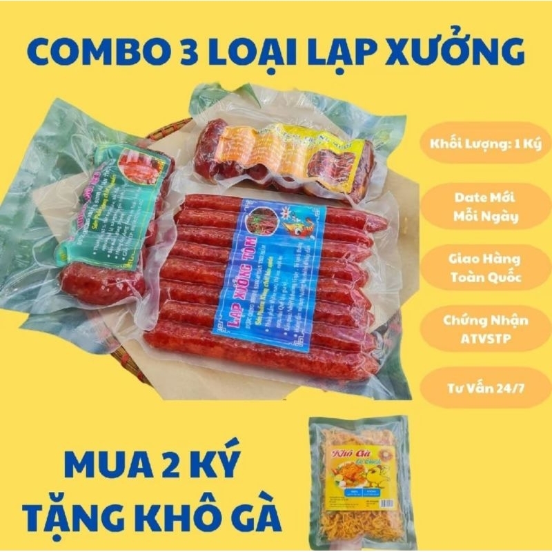 1KG – COMBO 3 ( LẠP XƯỞNG TÔM, TRỨNG MUỐI VÀ TRUYỀN THỐNG)