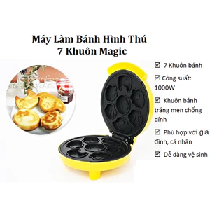 Máy làm bánh mini tại nhà nhiều hình ngộ nghĩnh Magic home công suất 1000w làm bánh nhanh chóng