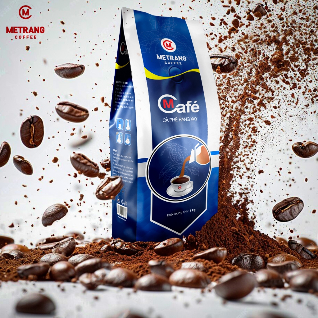 Ảnh Cà phê pha phin, cà phê bột MCafe - Mê Trang, túi 1Kg cà phê bột & hạt 2
