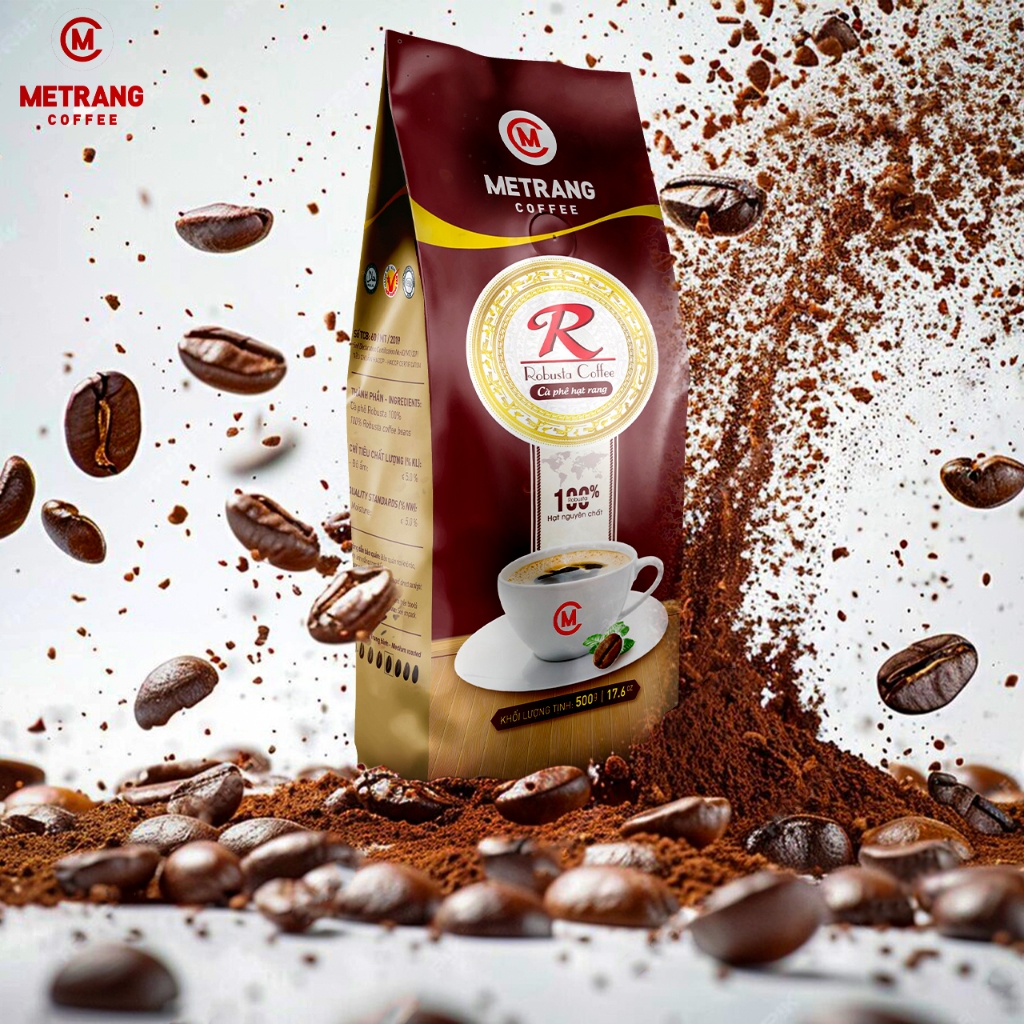 Ảnh Cà phê rang mộc Robusta (R) cafe hạt - Mê Trang, túi 500g hạt rang 2