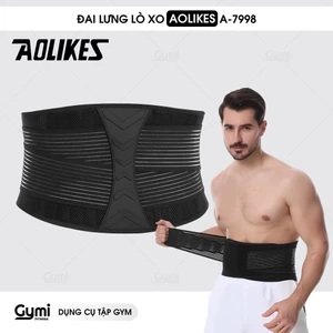 Đai Lưng Tập Gym Có Lò Xo Aolikes A-7998 - Đai Lưng Hỗ Trợ Cột Sống, Thoát Vị Đĩa Đệm, Cong Vẹo Lưng - AL7998