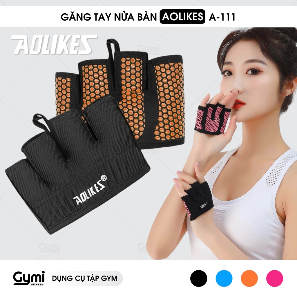 Găng Tay Gym Nữ Nửa Bàn Aolikes A-111 - Găng Tay Thể Thao Nửa Ngón - AL111