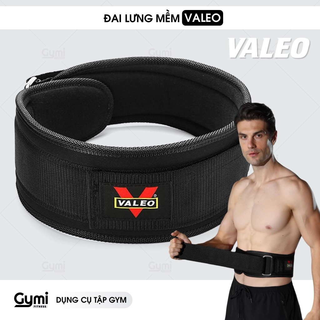 Đai Lưng Mềm Tập Gym Valeo, Phụ Kiện Thể Thao - Đai Squat, Deadlift Chất Liệu Nylon Dày - DL-ValeoMem
