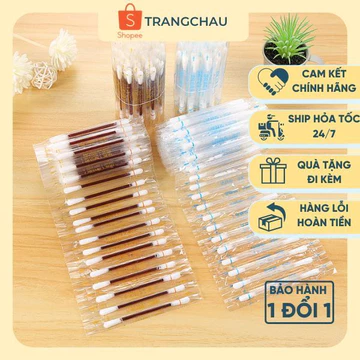 Hộp 50 tăm bông iot, tăm bông cồn khử trùng y tế dùng 1 lần, vệ sinh vết thương an toàn, tiện lợi