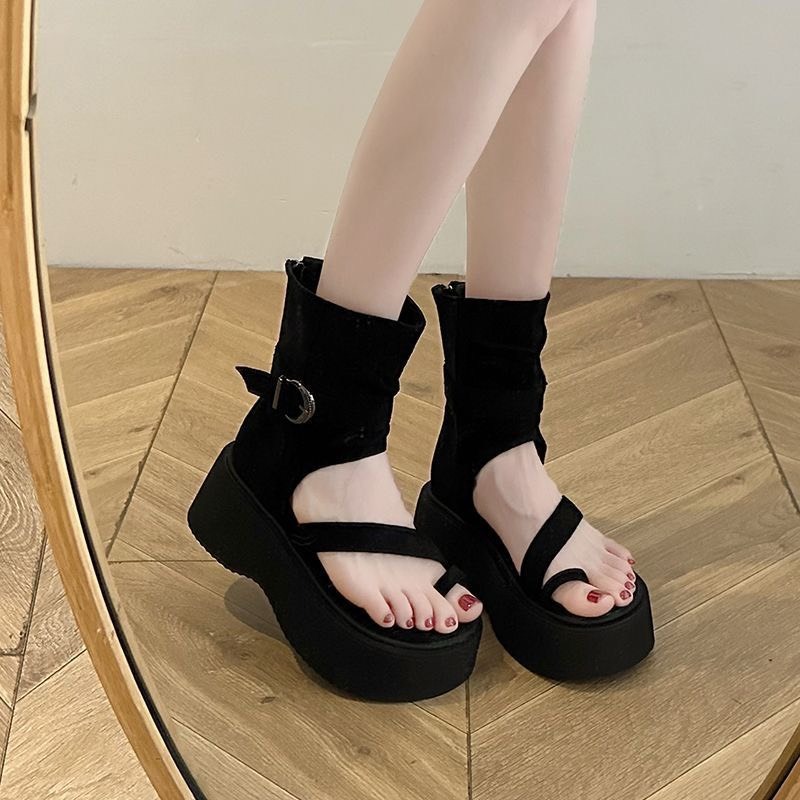 (Sẵn nâu 35, đen 36) Giày Sandal Xỏ Ngón Cao Cổ chiến binh cá tính Ulzzang 2024