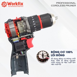 Máy Khoan Workfix WF-ID1613BL 13mm, 3 cell Auto Lock Không Chổi Than Đầu Cặp 13mm