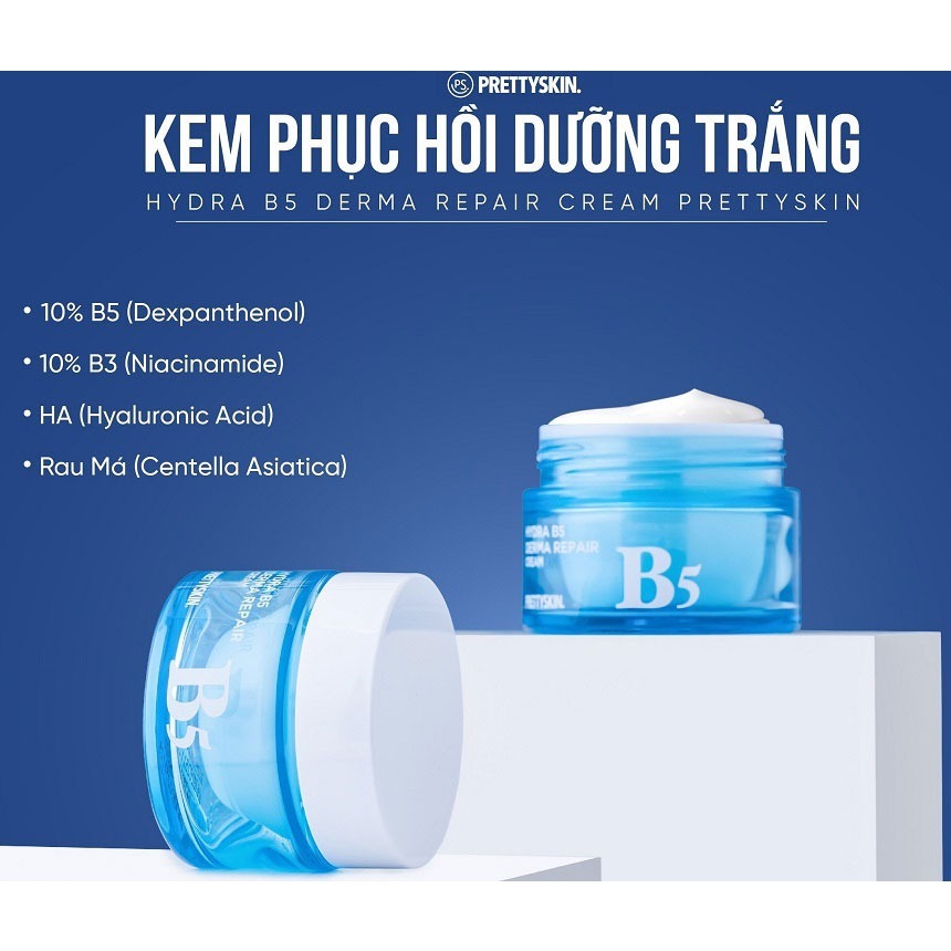 Ảnh Kem dưỡng ẩm B5 Prettyskin Hydra B5 Dema Repair Cream giúp phục hồi và làm sáng da giúp tái tạo cho da khoẻ căng bóng 2
