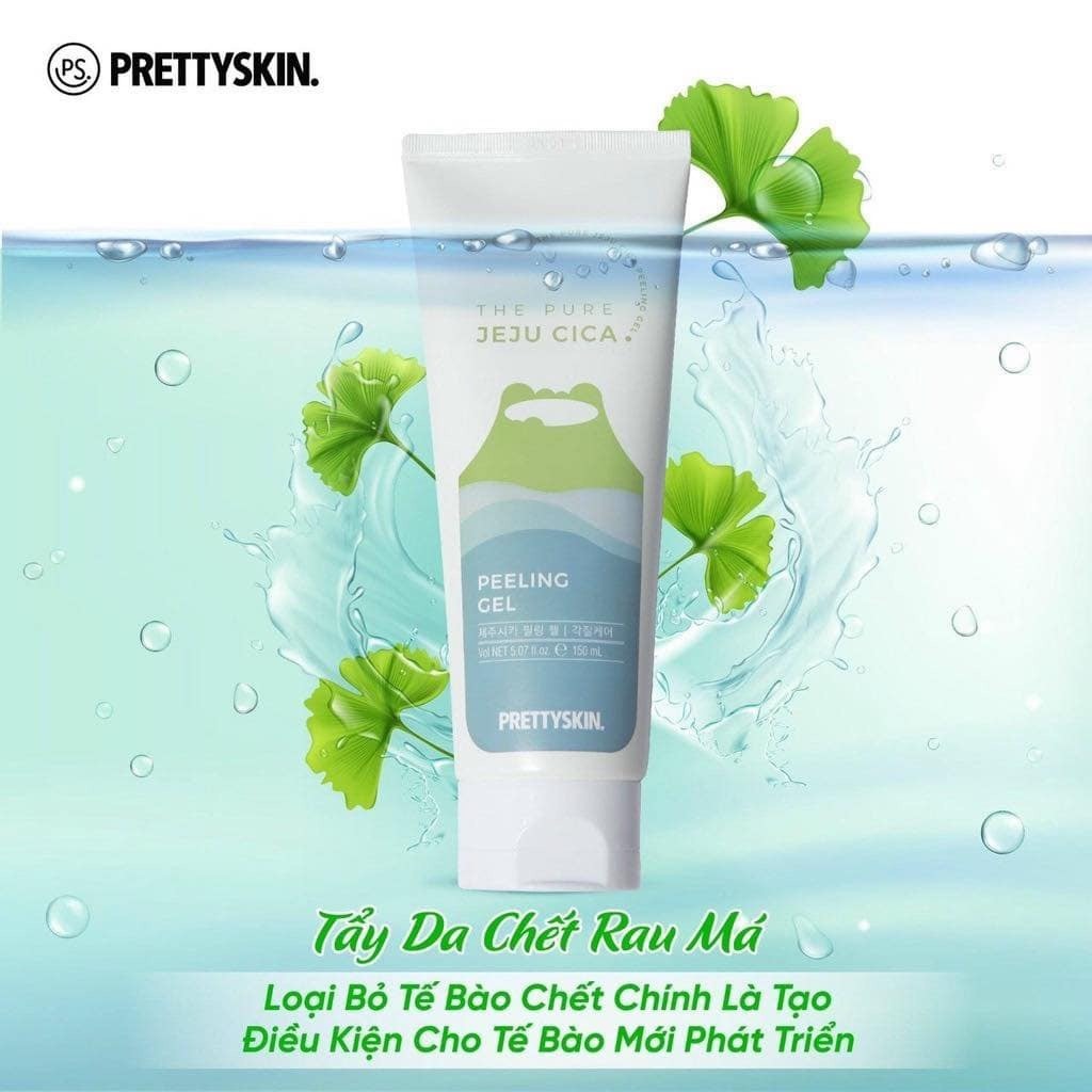 Ảnh Tẩy da chết Prettyskin The Jeju Cica Peeling Gel 150ml, gel tẩy da chết chiết xuất rau má sạch sâu, dịu nhẹ và an toàn 4