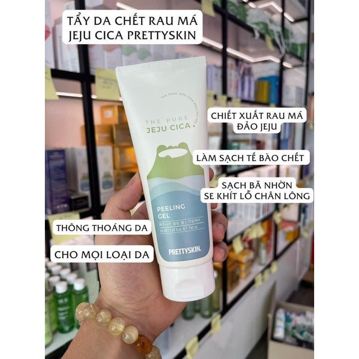Ảnh Tẩy da chết Prettyskin The Jeju Cica Peeling Gel 150ml, gel tẩy da chết chiết xuất rau má sạch sâu, dịu nhẹ và an toàn 2