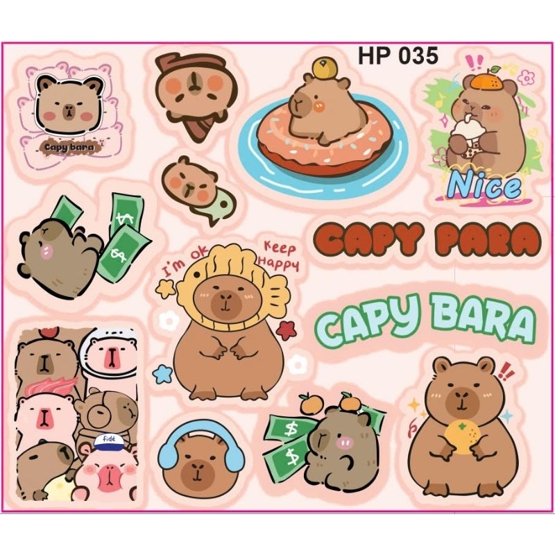 sticker mẫu capybara mới ( hp035) tem siêu bóng chất liệu chống nước ...