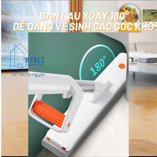 Cây lau nhà tự vắt thông minh đầu bông xoay 180 độ có thể đứng, tổng cộng 2 đầu bông bọt biển 33cm