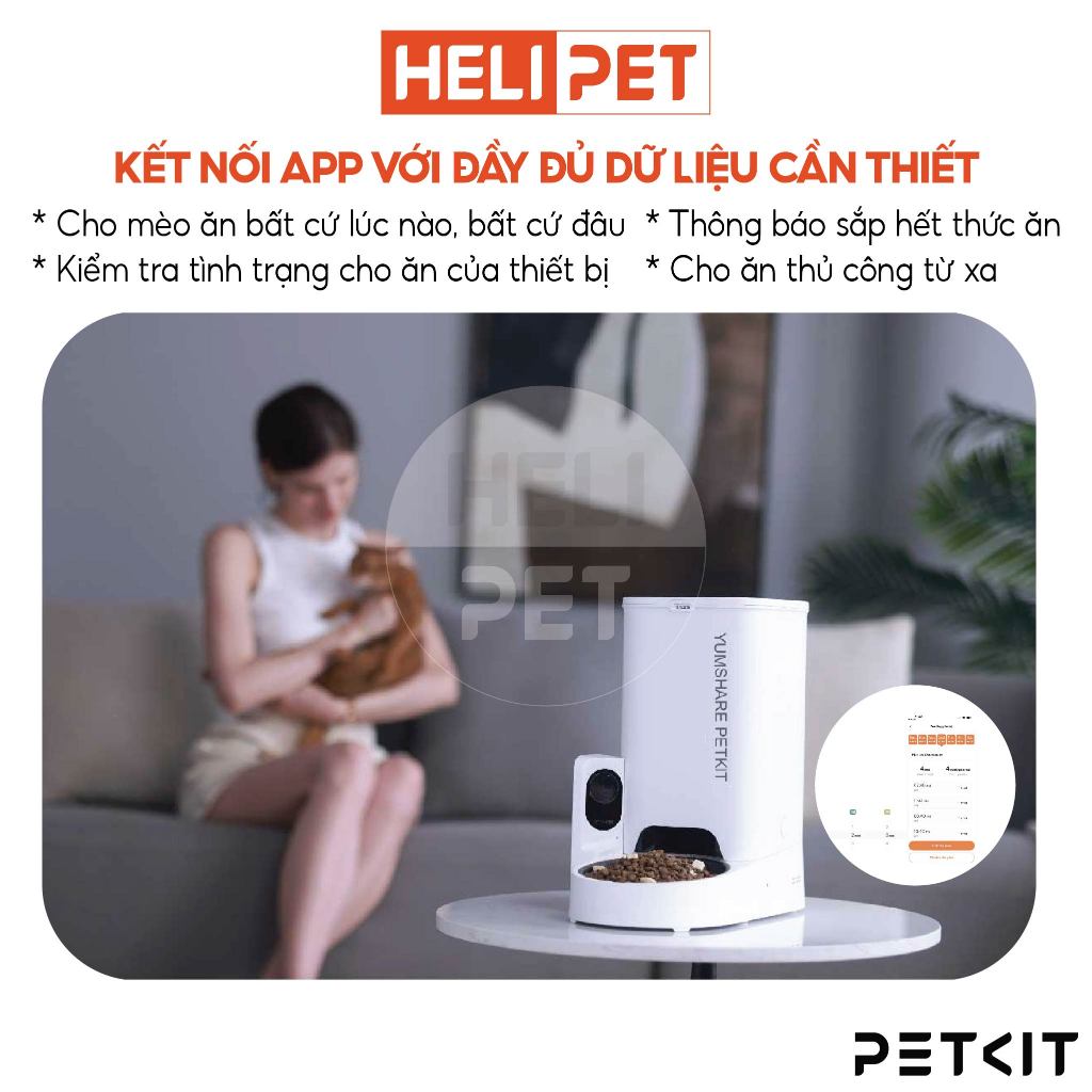 Ảnh Máy Cho Ăn Tự Động Có Camera, Máy Nhả Hạt Cho Chó Mèo PETKIT Yumshare SOLO - Máy cho ăn thông minh PETKIT Solo 2