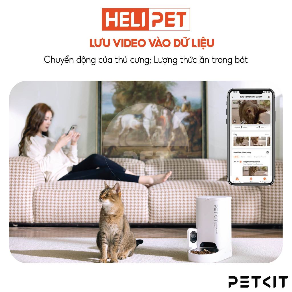 Ảnh Máy Cho Ăn Tự Động Có Camera, Máy Nhả Hạt Cho Chó Mèo PETKIT Yumshare SOLO - Máy cho ăn thông minh PETKIT Solo 3