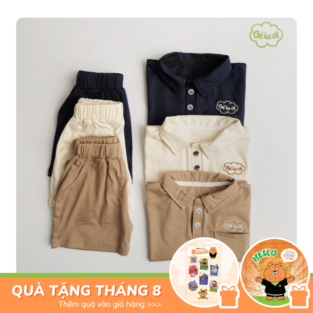 Set Bộ Polo Cho Bé Trai JUNIOR KIC Chất Liệu Cotton Co Giãn 4 Chiều Màu ...