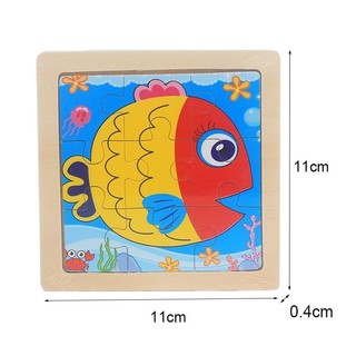 COMBO 2 Tranh Ghép Hình Mini Cho Bé Bằng Gỗ Trí Tuệ 9 Mảnh 10x10cm Đủ Mẫu In Hình Ngộ Nghĩnh Bằng Gỗ Cho Bé 89045