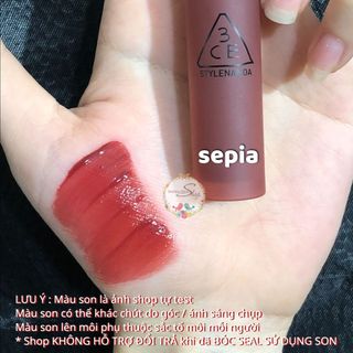 Son Tint 3CE Blur Water Tint Lâu Trôi Không Lem Khi Đeo Khẩu Trang Sepia Laydown Casual Affair -Bebe