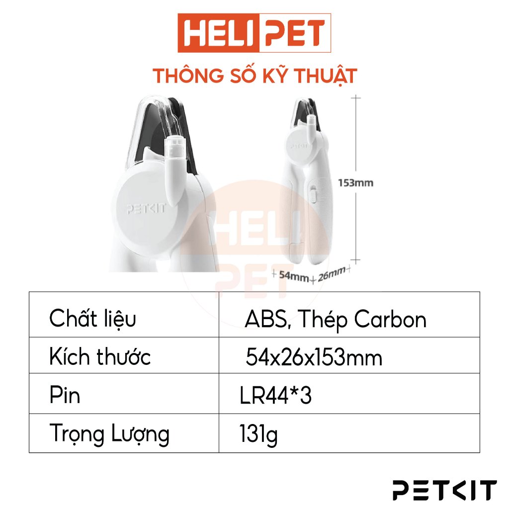 Ảnh Kìm Cắt, Bấm Móng Chó Mèo Có Đèn Led PETKIT Pro - HeLiPet 4