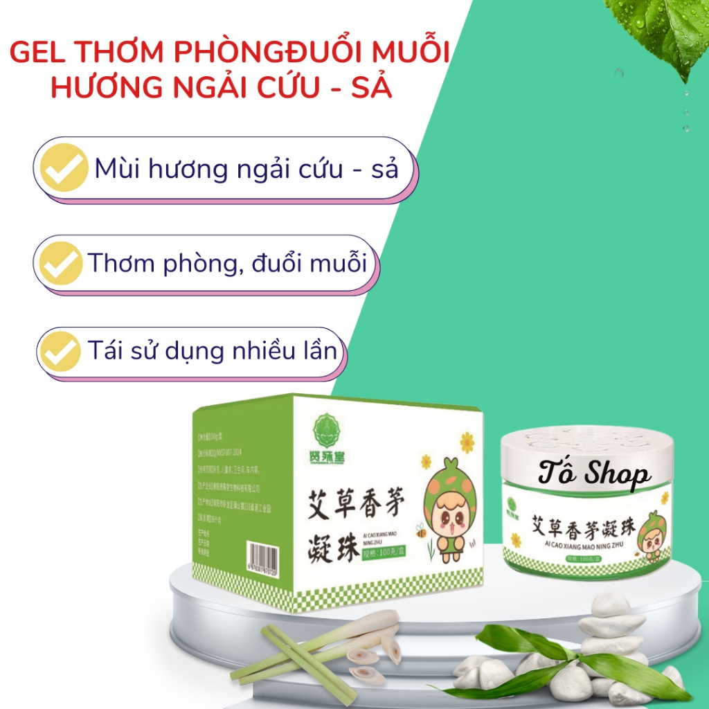 Sáp thơm phòng đuổi muỗi mùi hương ngải cứu - sả