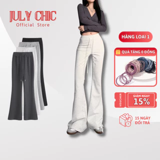 Quần ống loe chất liệu nỉ ép 2da, Quần nỉ ống loe kéo dài chân ,cạp trễ rút dây phong cách sexy,cá tính July Chic-Q707