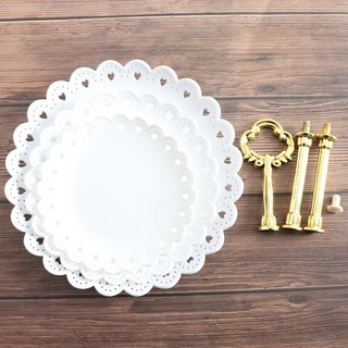 Khay nhựa 3 tầng đựng bánh mứt kẹo cao cấp,Đĩa nhựa 3 tầng tròn đựng bánh kẹo hoa quả siêu đẹp tiện lợi { H }
