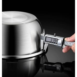 Thau inox đa năng Chubby Chef - Chậu inox cao cấp dày dặn có viền cầm tay đường kính 18-34cm rửa trái cây nồi cái bát