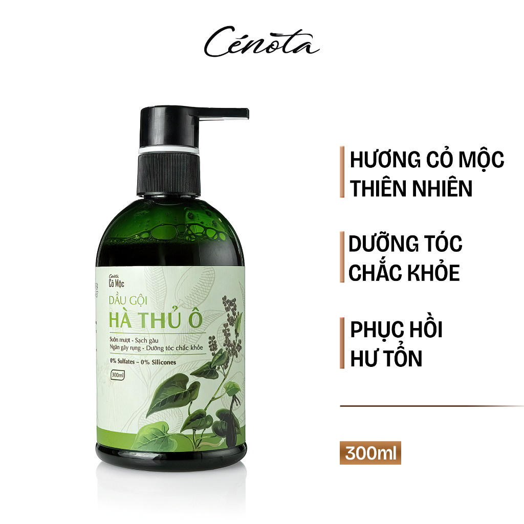 Ảnh Dầu Gội Hà Thủ Ô Cenota Cỏ Mộc Suôn Mượt, Sạch Gàu, Ngăn Gãy Rụng, Dưỡng Tóc Chắc Khỏe 300ml 1