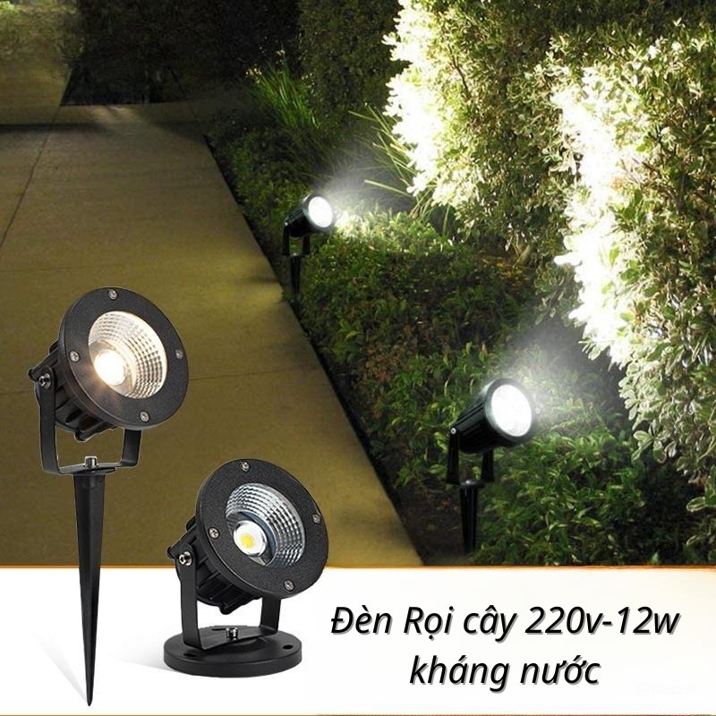 Đèn rọi cây chiếu sáng cây cảnh 12w 220v vỏ thép trang trí sân vườn ...