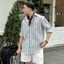 Áo Sơ Mi Kẻ Sọc Vải Linen Cao Cấp Form Rộng Có Túi Ngục , Áo Sơ Mi Oversize ZUTEE