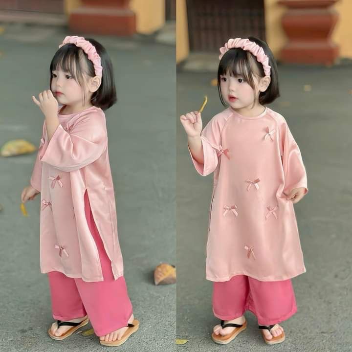 áo dài lửng cho bé