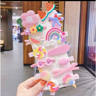 Set 14 Kẹp Tóc Bé gái - Kẹp Tóc Họa Tiết Hoạt Hình Kiểu Hàn Quốc Dễ Thương Cho Bé