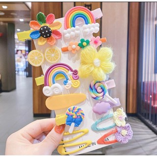 Set 14 Kẹp Tóc Bé gái - Kẹp Tóc Họa Tiết Hoạt Hình Kiểu Hàn Quốc Dễ Thương Cho Bé