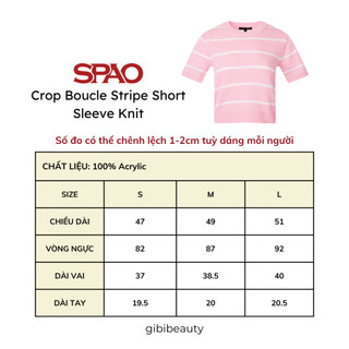 Áo dệt kim SPAO Crop Boucle Stripe Short Sleeve Knit
