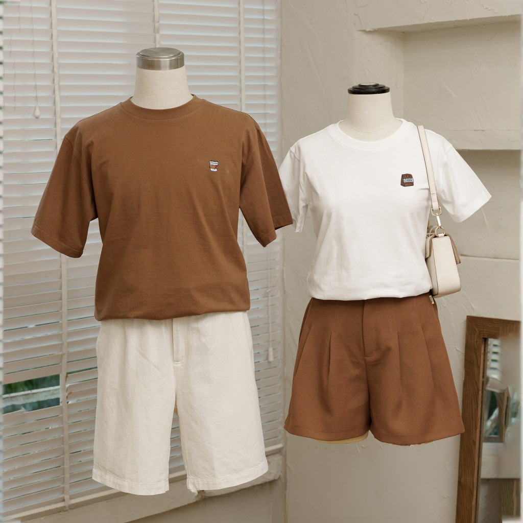Áo phông đôi Tee cake & coffee LILA áo thun couple cổ tròn vải Premium cotton quà tặng bạn trai bạn gái ý nghĩa