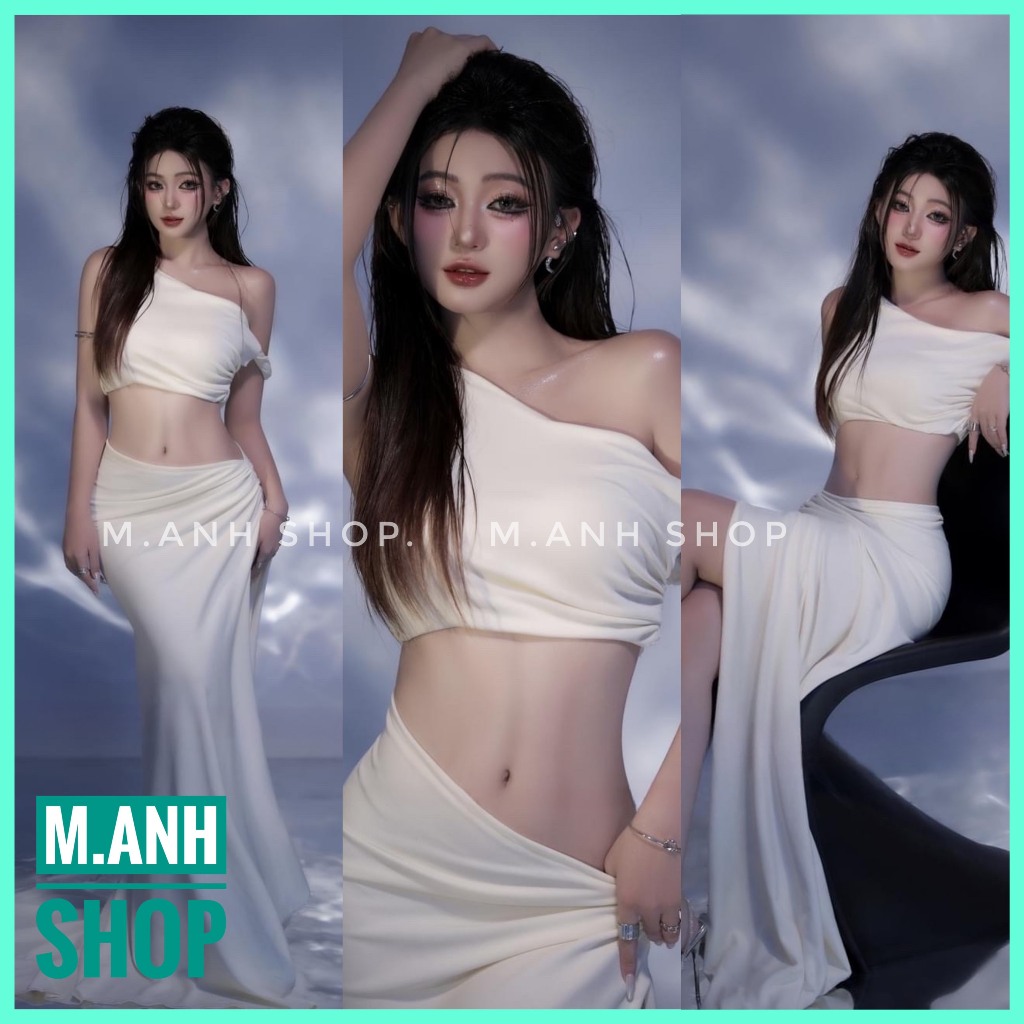 Đầm Dài Cô Tiên Nữ Cổ V Váy Sẻ Tà Chụp Ảnh Nghệ Thuật Đi Biển Siêu Xinh