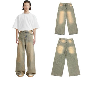 Quần Jeans Ống To - Thời Trang Unisex - Màu Wash Cao Cấp
