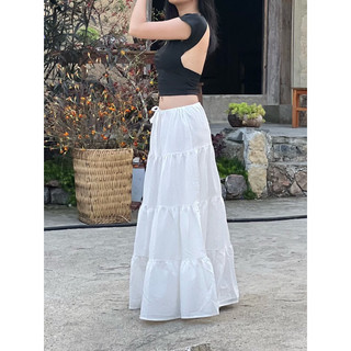 Chân váy dài 3 tầng dây rút xòe rộng chữ A chất linen dày dặn có lót lụa Freesize Lolalalo