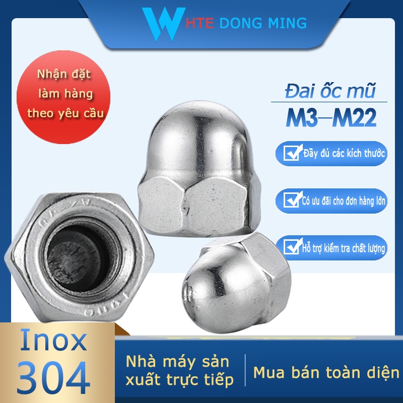 Đai Ốc Mũ Inox 304/M3-M16 Thép Không Rỉ Bảo Hành 3 Tháng | Shopee Việt Nam