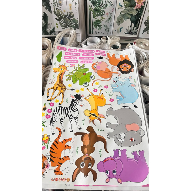 Decal dán Tươngg Mẫu Thú Tiếng Anh 02 ( kèm kích thước)