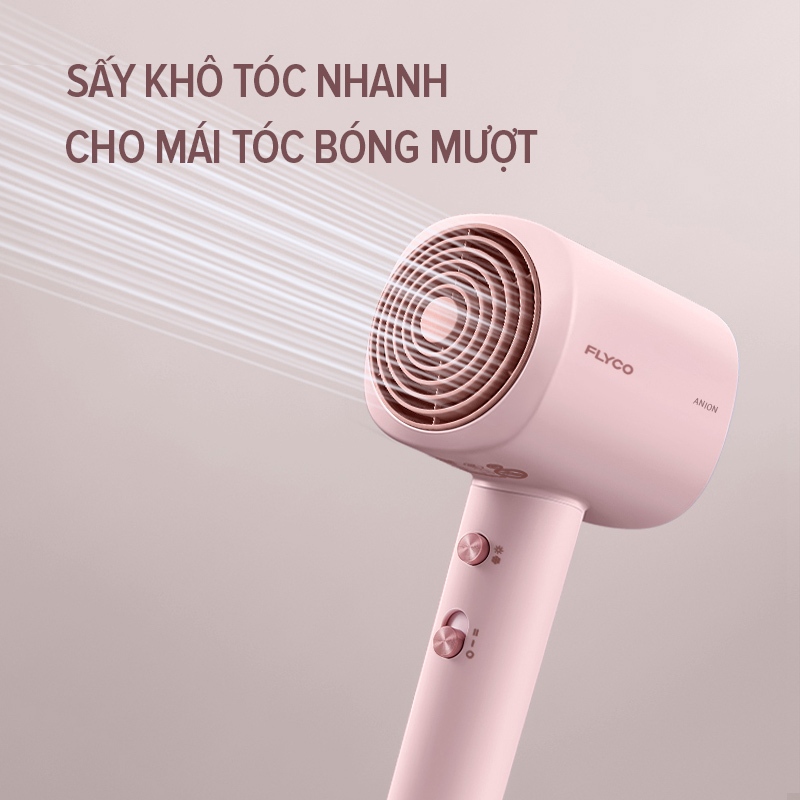 Ảnh Máy Sấy Tóc Ion Âm Flyco FH1630VN Công Suất Lớn 1600W Sấy Nóng và Mát Bảo Vệ Tóc - Chính Hãng 2